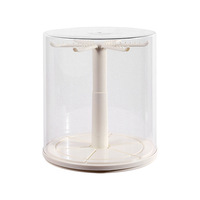 Boîte de rangement transparente rotative en plastique PET étanche pour jouets Labubu, présentoir pour pendentifs, poupées en peluche et vinyle