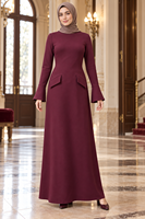 Robe Élastique Épaisse et Élégante EVE029 – Vêtement Musulman Islamique Haut de Gamme, Style Décontracté Quotidien