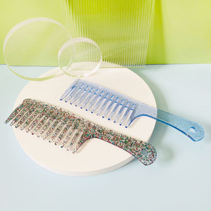 Peine de Plástico de Dientes Anchos para Cabello Largo Rizado y Liso, Sin Enredos, para Mujer, Uso Doméstico, Colorido y a la Moda - Product Image 5