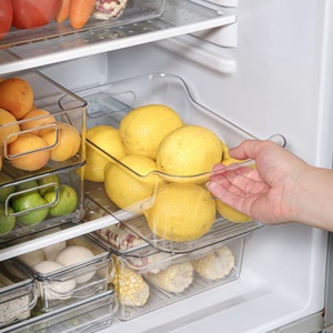 Lot de 4 bacs de rangement pour tiroir de réfrigérateur, transparents, empilables, hermétiques, en plastique, avec couche filtrante amovible pour fruits - Product Image 3