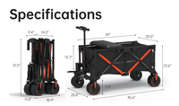 Wiseld Ruiyou Chariot de camping électrique GT3-4WD pour l'extérieur, avec moteur 3000W, pliable, pour pique-nique, camping et transport