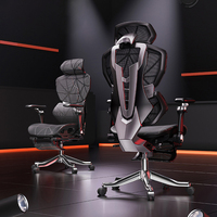 Chaise de bureau exécutive moderne pour le jeu sur ordinateur avec accoudoirs réglables, design ergonomique, repose-pieds pivotant