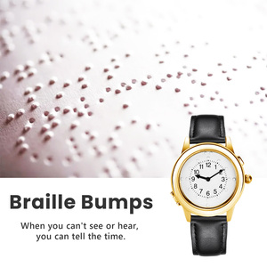 Montre tactile en braille au design confortable, touchez le cadran pour obtenir l'heure actuelle, pour les personnes aveugles ou les personnes âgées, pour homme - Product Image 3