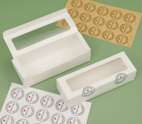 Boîte à macarons biodégradable à couvercle rabattable, finition mate, avec fenêtre – Idéale pour les pâtisseries et desserts – Nouveauté très demandée