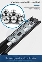 Glissières de tiroir latérales AOLISHENG 45 mm en acier laminé à froid, électrophorétiques noires, à 3 volets, de 10 à 24 pouces, pour cuisine et salle à manger d'appartement