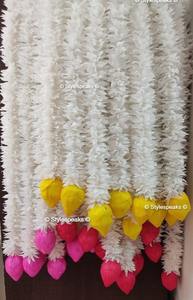Lotus bourgeons jasmin chaîne guirlande romantique blanc jasmin fête fleur romantique pour les mariages Mehndi Haldi Pooja décorations - Product Image 3