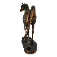Sculpture de trophée de cheval arabe sauvage en résine de Bronze