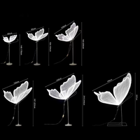 Papillon Led Moderne avec Lumières pour la Scène de Fête Brillant Papillon Route Plomb Lampe de Décoration de Mariage