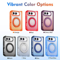 Coque de téléphone en PC et TPU avec anneau magnétique et béquille, cadre coloré dégradé transparent pour iPhone 18 Duo 17 16 15 Pro Max – 7 options de couleur