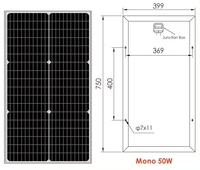 Panneaux solaires monocristallins 50W 100W, panneau d'énergie photovoltaïque économique, TUV CE, demi-cellule, bleu foncé, PERC, verre TUV CE pour certifié