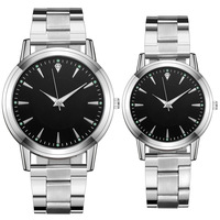 Nouvelles montres à quartz pour couples, bracelet en acier inoxydable lumineux, affichage à aiguilles pour femmes et hommes, grand cadran de 40 mm, fabricant en gros