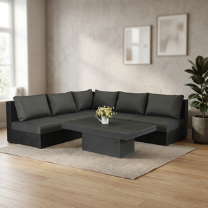 Sofá Esquinero en Forma de L de Concreto Gris para Mayoristas con Chaise Longue, Sofás Modulares para Sala de Estar Contemporánea - Product Image 6
