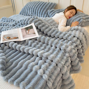 Flannel Coral Fleece <b>Blanket</b> Milk Gift Winter <b>Thick</b> Anti Dust Mite Bedding - Product Image 4
