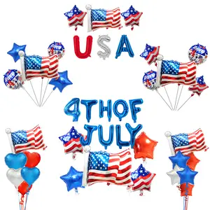 Set di palloncini per la decorazione del giorno dell'indipendenza americana Festival July 4 fogli di alluminio bandiera nazionale USA Set di palloncini nazionali