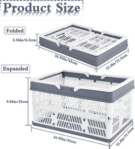 Cestino portaoggetti pieghevole cestini impilabili in plastica scatola porta contenitori con manico per <span class=keywords><strong>frutta</strong></span> e verdura - Product Image 4