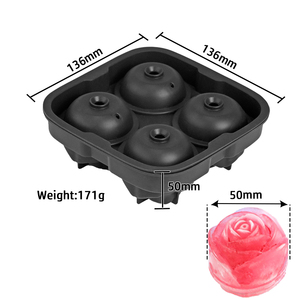 Dễ dàng phát hành hoàn hảo Rose <span class=keywords><strong>Ice</strong></span> <span class=keywords><strong>Cube</strong></span> khay cấp thực phẩm <span class=keywords><strong>Silicone</strong></span> Rose <span class=keywords><strong>Ice</strong></span> Ball Maker cho lạnh COCKTAIL whisky - Product Image 3