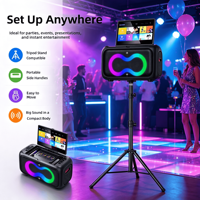 Enceinte de karaoké vidéo WiFi avec double woofer de 6,5 pouces, écran tactile, RGB, Bluetooth, micro sans fil pour téléphone et ordinateur
