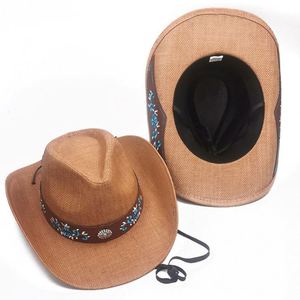 Hot Sale Western Sombrero Straw Cowboy <b>Hats</b> With Embroidery - Product Image 1