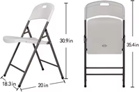 Großhandel Moderne Schlafzimmer- und Outdoor-Möbel: Günstige, Einfache, Tragbare Weiße Edelstahl-Klappstühle und Esstische für Fitness, Schule und Partys