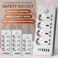 Multiprise universelle UE à prises triangulaires, ports USB PD Type C, protection enfant, ignifuge, protection contre les surtensions