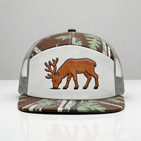 Gorra Snapback Estructurada de 7 Paneles con Parche de Cuero Premium y Logotipo Personalizado, Gorras Trucker de Malla Transpirables y Ligeras para Senderismo y Camping