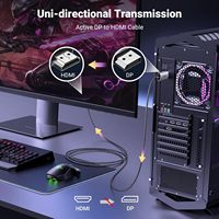 Câble UGREEN 8K 60Hz 4K120Hz, câble actif tressé en nylon DP1.4 vers DP2.1 unidirectionnel, convertisseur DP