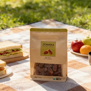 Sachet en papier kraft refermable, écologique et recyclable de 400g, à fond plat, pour le stockage des dattes <span class=keywords><strong>Segai</strong></span>, des gâteaux et des collations quotidiennes - Product Image 6