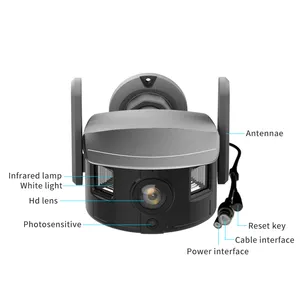 Câmera inteligente PTZ Wi-Fi para uso externo, sistema de câmera de segurança em cores, câmera IP 66 CCTV à prova d'água, 360 graus