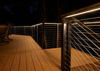 Rampe de protection moderne en acier inoxydable avec bande lumineuse LED pour balcon, escalier, usage commercial et jardin, garantie 5 ans