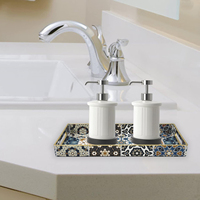 Vente flash - Ensemble de plateaux de service décoratifs de luxe en plastique pour la table à café, la nourriture, livraison directe d'usine