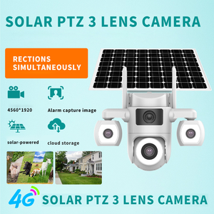 HD 4K 9mp không dây 4G ba ống kính ngoài trời an ninh máy ảnh PTZ aov Wifi máy ảnh màu đêm tầm nhìn năng lượng mặt trời máy ảnh - Product Image 2