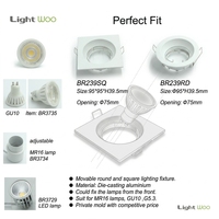 Carcasa Arquitectónica Antideslumbrante para Downlight, Marco para Lámpara GU10, Soporte MR16, Deflector Profundo, Marco para Foco Empotrado, Pieza para Iluminación