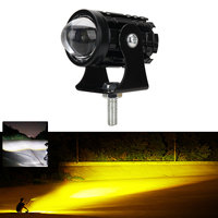Lampu kabut LED mobil Amber putih, lampu sorot rendah tinggi dua warna kuning, lampu depan sepeda motor skuter, lampu tambahan aluminium baru