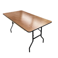 Tables de Repas Rectangulaires en Bois, Ensembles pour Salles de Conférence d'Hôtel, Tables Pliantes Portables de 1,8 m et 2,4 m et Chaises, Tables de Cuisine Pliables