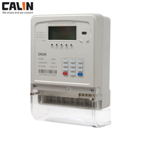Compteur d'électricité prépayé triphasé CA368-ET01 avec clavier CT, grand écran LCD, communication sans fil RF/LoRa/PLC, système de distribution