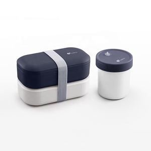 Bento-fiambrera Convertible a 4 estilos para niños, 2 niveles, personalizado, libre de BPA, a prueba de fugas, con bolsa - Product Image 2