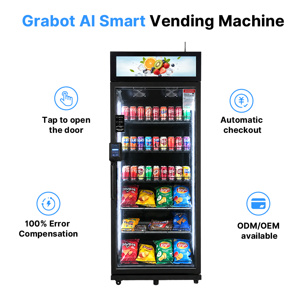New-Tech AI <strong>Smart</strong> Refrigerated <strong>Cooler</strong> 0-10 Fresh Foods Snacks Drinks <strong>Vending</strong> Machine Multiple Payment Options Tempered Glass