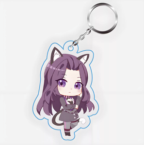 Customized Cartoon Glitter Acrylic <b>Keychain</b> UV Printed <b>Anime</b> Style Custom Logo Durable Promotional Gift - Product Image 1