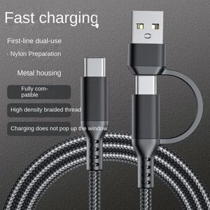 Cable de Carga y Datos USB 2 en 1 de 2 Metros (6 Pies), Tipo C a Tipo C y USB-A, 3A, Aleación de Aluminio, Trenzado de Nailon, para Teléfonos Móviles - Product Image 3