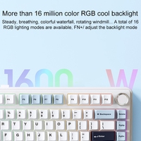 AULA F75 80 Tombol Keyboard Mekanik RGB Kustom Tiga Mode Koneksi Kabel & 2.4G