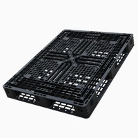 Caisses de palettes anti-déversement en PE à simple face Euro 4 voies avec couvercle amovible pour le stockage sécurisé de pièces en vrac et de matières dangereuses