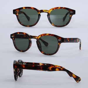 Listo para Enviar, Nuevo Modelo, Gafas de Sol Unisex Clásicas Vintage Retro, Color Caramelo, Montura Redonda Azul, Gafas de Sol con Logotipo Personalizado - Product Image 6