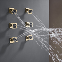 Accessoires de robinetterie de douche HIDEEP, buse de jet en laiton à angle réglable de 2 pouces, finition or / chrome / noir