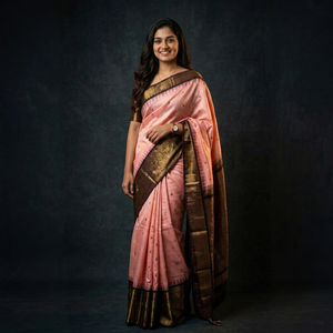 <b>Red</b> Hand Drawn Silk <b>Saree</b> Women Traditional Indian Pakistani Wedding Floor-Length Ethnic Sari Regular Fit All Seasons - Product Image 1