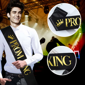 Ceinture de bal de remise des diplômes avec bretelles spaghetti-Écharpe de lettrage en feuille d'or PROM KING/QUEEN pour Costumes de fête Bachelor/Bachelorette - Product Image 4