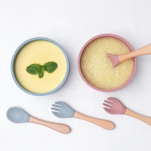 ชุดจานชามซิลิโคนซิลิโคนสำหรับรับประทานอาหารเด็กทรงกลมน่ารักพิมพ์ลายแบบกำหนดเองมีฝาปิดสำหรับเด็ก - Product Image 3