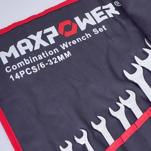 Llave combinada MAXPOWER de 6-32mm de tamaño completo, juego de llaves de anillo/abierto de 14 piezas con bolsa de almacenamiento - Product Image 4