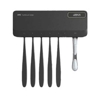 Support mural personnalisé pour brosses à dents avec stérilisateur UVC, séchage par ventilateur et minuterie
