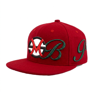 หมวกแก๊ปสีแดง 6 แผง แบบ Snapback พร้อมปักโลโก้แบบกำหนดเอง สไตล์สตรีท ยูนิเซ็กส์ - Product Image 1