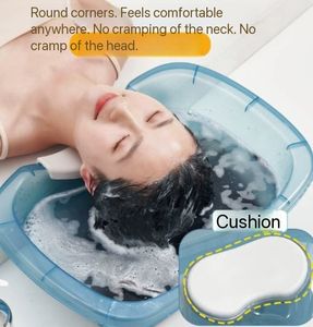Nueva máquina moderna para lavabo de pelo con cubo con placa de masaje multifuncional, fregadero de champú ajustable para salón de belleza - Product Image 2